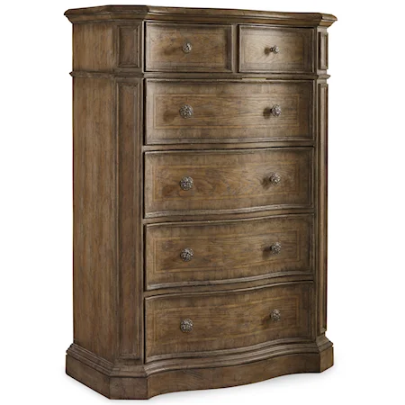 6 Drawer Chest with Shaped Front